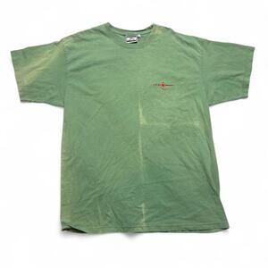 Patagonia Lotus Designs 90s Vintage Embroidered Logo Green T-shirt USA Made XL